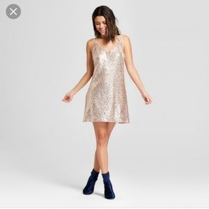 NWT Xhilaration Rose Gold Sequin Dress